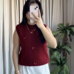 Perla Fiyonklu Süveter (Bordo)