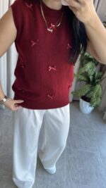 Perla Fiyonklu Süveter (Bordo) - Görsel 2