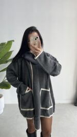 Pinterest Atkılı Triko Hırka - Görsel 8