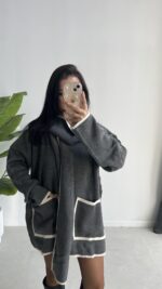 Pinterest Atkılı Triko Hırka - Görsel 6