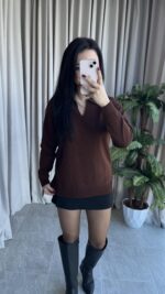 Polo Yaka Kahve Triko - Görsel 4