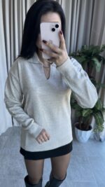 Polo Yaka Taş Triko - Görsel 2