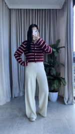 Pomel Sakallı Bordo Hırka