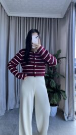 Pomel Sakallı Bordo Hırka - Görsel 7