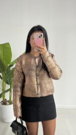 QU Premium Kalite Bakır Varaklı Hırka - Görsel 2