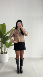 QU Premium Kalite Bakır Varaklı Hırka - Görsel 6