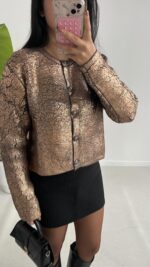 QU Premium Kalite Bakır Varaklı Hırka - Görsel 7