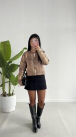 QU Premium Kalite Bakır Varaklı Hırka