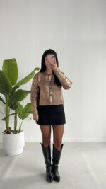 QU Premium Kalite Bakır Varaklı Hırka - Görsel 9