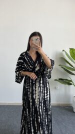 Ronda Kruvaze Viskon Elbise - Siyah - Görsel 2