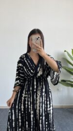 Ronda Kruvaze Viskon Elbise - Siyah - Görsel 3