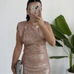 Rosita Sırt Dekolteli Pul Payet Mini Elbise - Yavruağzı