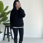 Saç Örgü Siyah Kazak