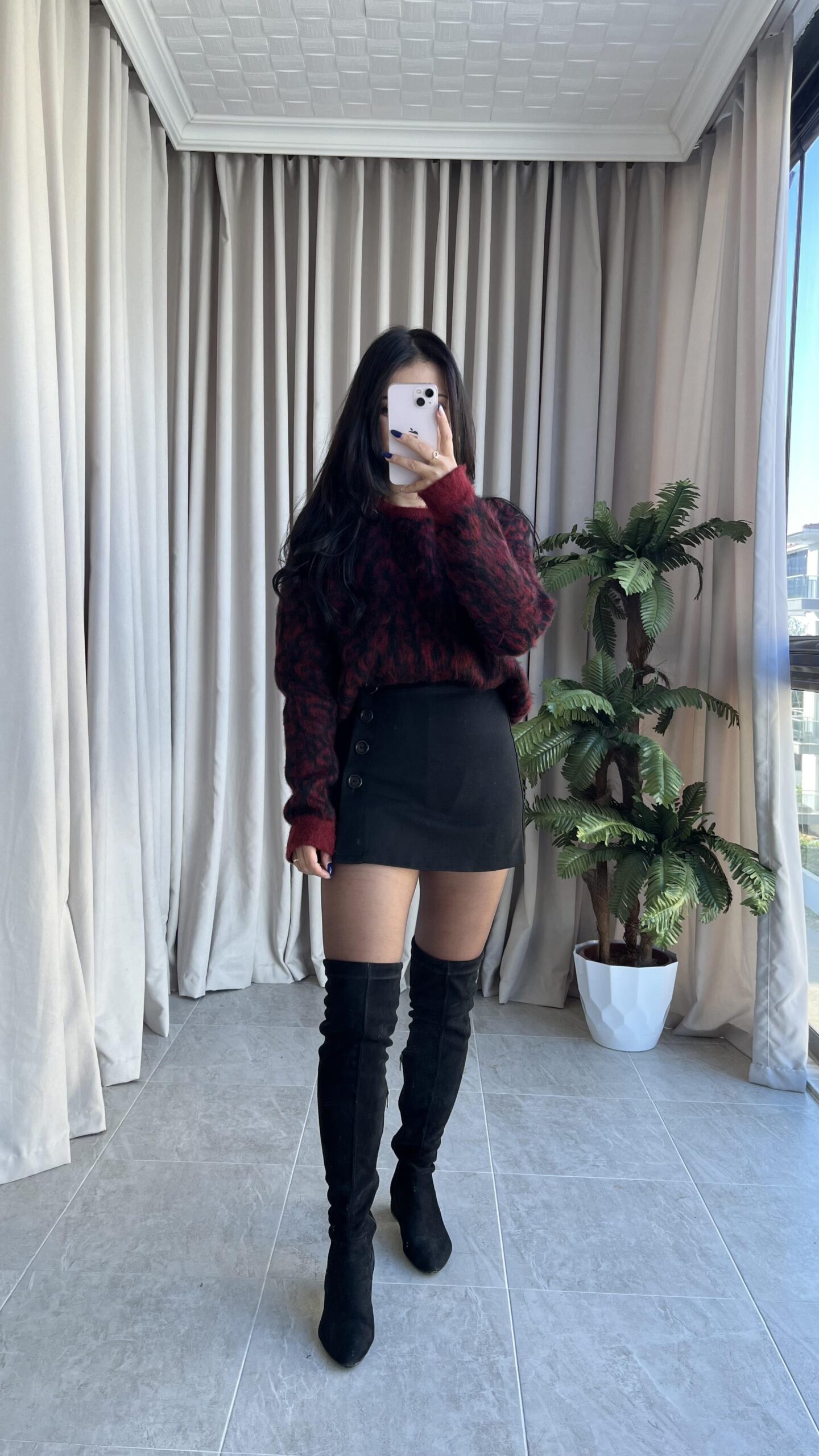 sakalli-leopar-desen-bordo-kazak-191-633-60.jpeg Sakallı Leopar Desen Bordo Kazak - Görsel 1