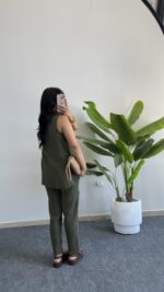 Sare Pamuk İkili Takım - Haki - Görsel 4