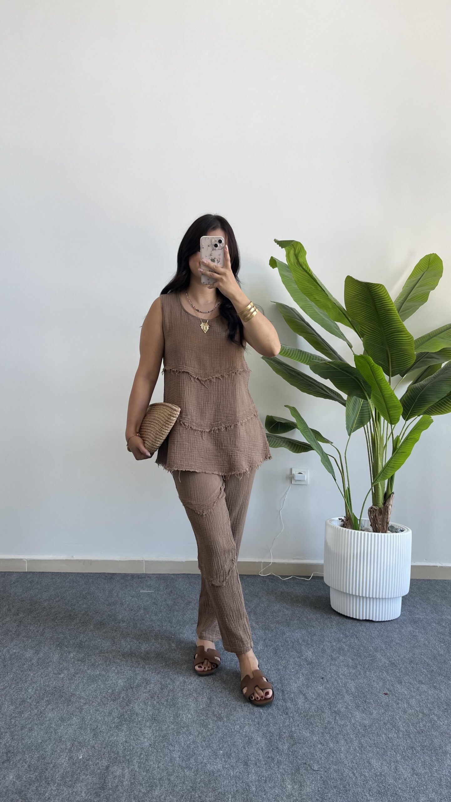 sare-pamuk-ikili-takim-kahve-8b9426.jpeg Sare Pamuk İkili Takım - Kahve - Görsel 1