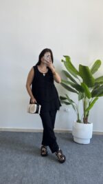 Sare Pamuk İkili Takım - Siyah