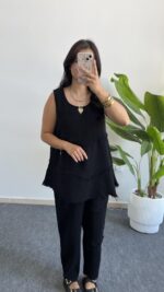 Sare Pamuk İkili Takım - Siyah - Görsel 3