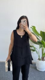 Sare Pamuk İkili Takım - Siyah - Görsel 5