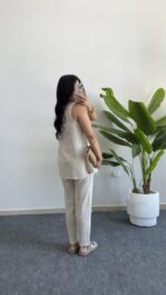 Sare Pamuk İkili Takım - Taş - Görsel 4