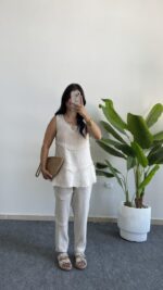 Sare Pamuk İkili Takım - Taş - Görsel 3