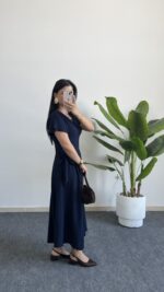 Silla Kuşak Detaylı Elbise - Lacivert - Görsel 6