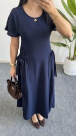 Silla Kuşak Detaylı Elbise - Lacivert - Görsel 4