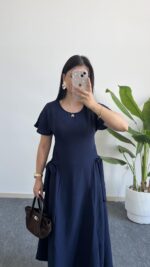 Silla Kuşak Detaylı Elbise - Lacivert - Görsel 5