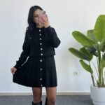 Siyah Çelik Örme Triko Takım