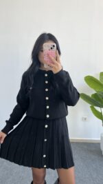 Siyah Çelik Örme Triko Takım - Görsel 5