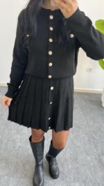 Siyah Çelik Örme Triko Takım - Görsel 4