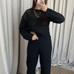 Siyah Kafes Model Triko Takım