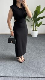 Siyah Toka Detaylı Elbise - Görsel 6