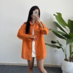 Star Pamuk Keten Gömlek - Turuncu