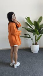 Star Pamuk Keten Gömlek - Turuncu - Görsel 4