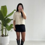 Taida Saç Örgü Hırka - Ekru