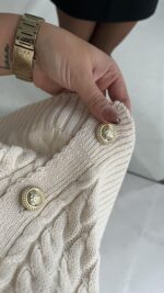 Taida Saç Örgü Hırka - Ekru - Görsel 8