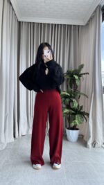 Triko Bordo Pantolon - Görsel 3