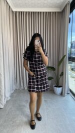 Yuna Vatkalı Tüvit Elbise - Görsel 5