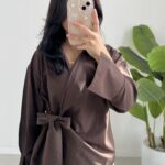 Velera Bağlamalı Gömlek - Kahve