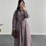 Velin Ekose Maxi Elbise - Bordo