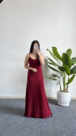 Viole Askılı Aerobin Elbise - Bordo - Görsel 3