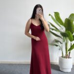 Viole Askılı Aerobin Elbise - Bordo