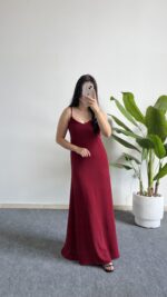 Viole Askılı Aerobin Elbise - Bordo