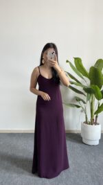 Viole Askılı Aerobin Elbise - Mürdüm - Görsel 2