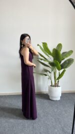 Viole Askılı Aerobin Elbise - Mürdüm - Görsel 5