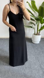 Viole Askılı Aerobin Elbise - Siyah - Görsel 6