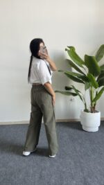 Vole Keten Pantolon - Haki - Görsel 3