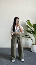 Vole Keten Pantolon - Haki