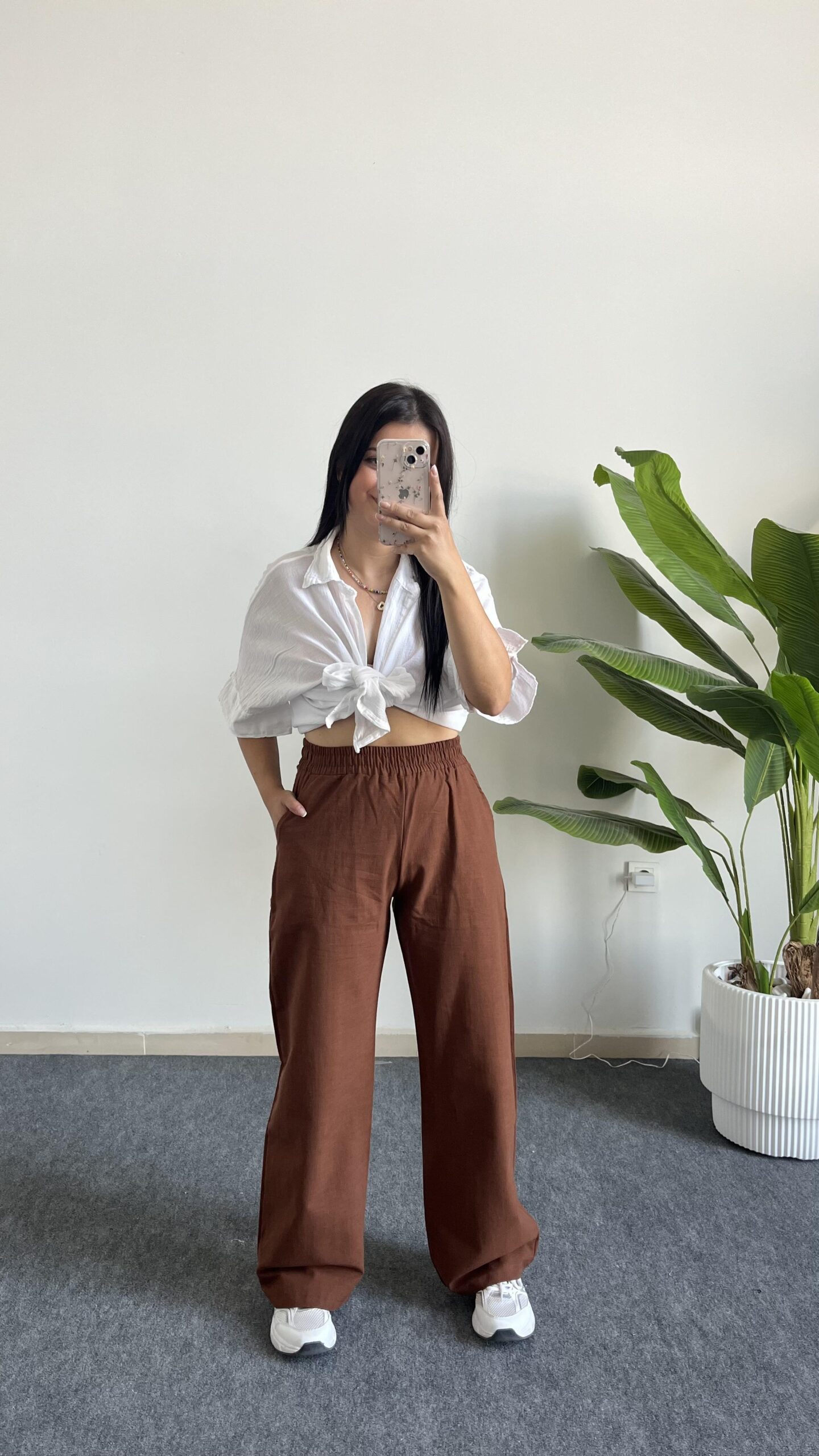 vole-keten-pantolon-kahve-bc-b12.jpeg Vole Keten Pantolon - Kahve - Görsel 1